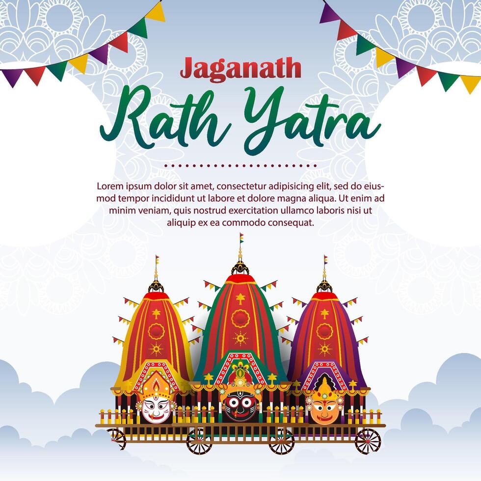 happy rath yatra poster vector