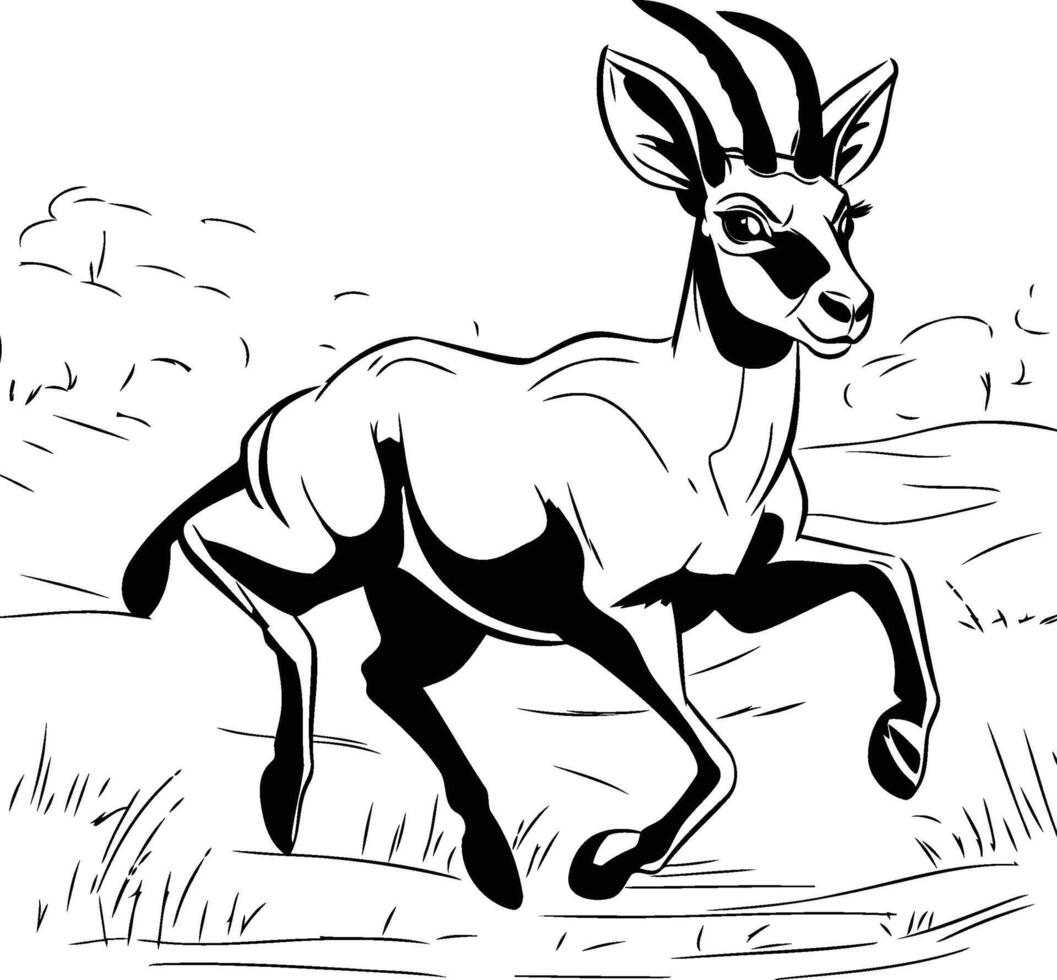 image of a wild african antelope. sketch for your design vector