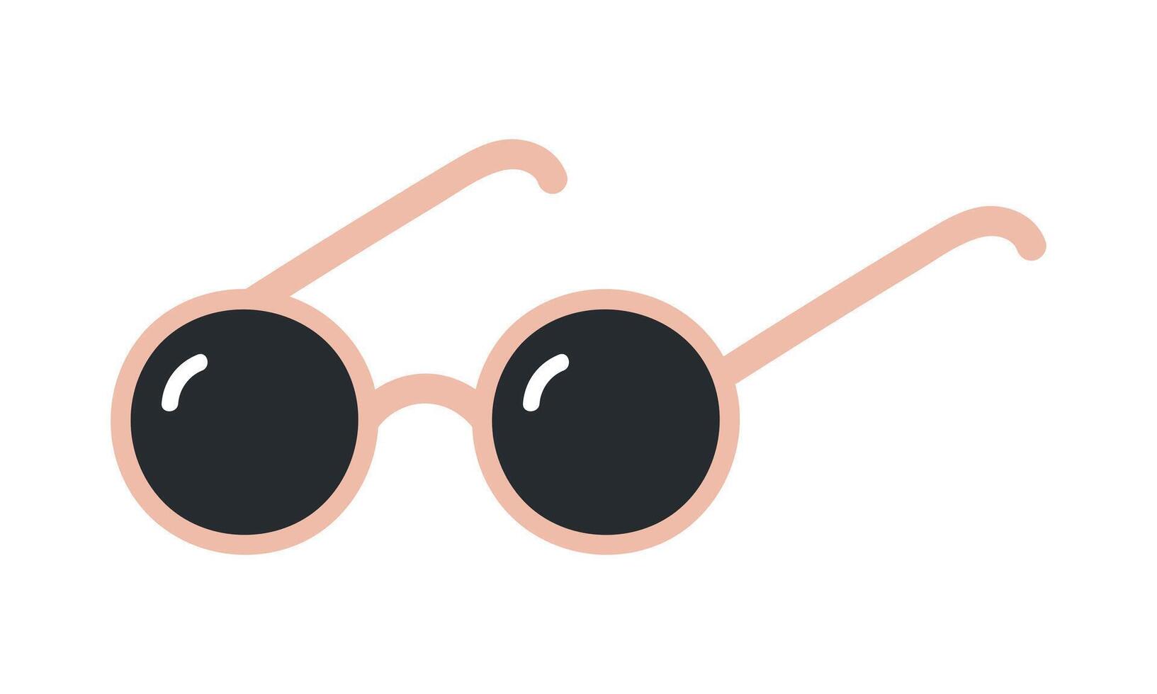 Pink sunglasses. Flat cartoon illustration isolated on white background. Summer print, holidays, vacations, beach accessories. vector