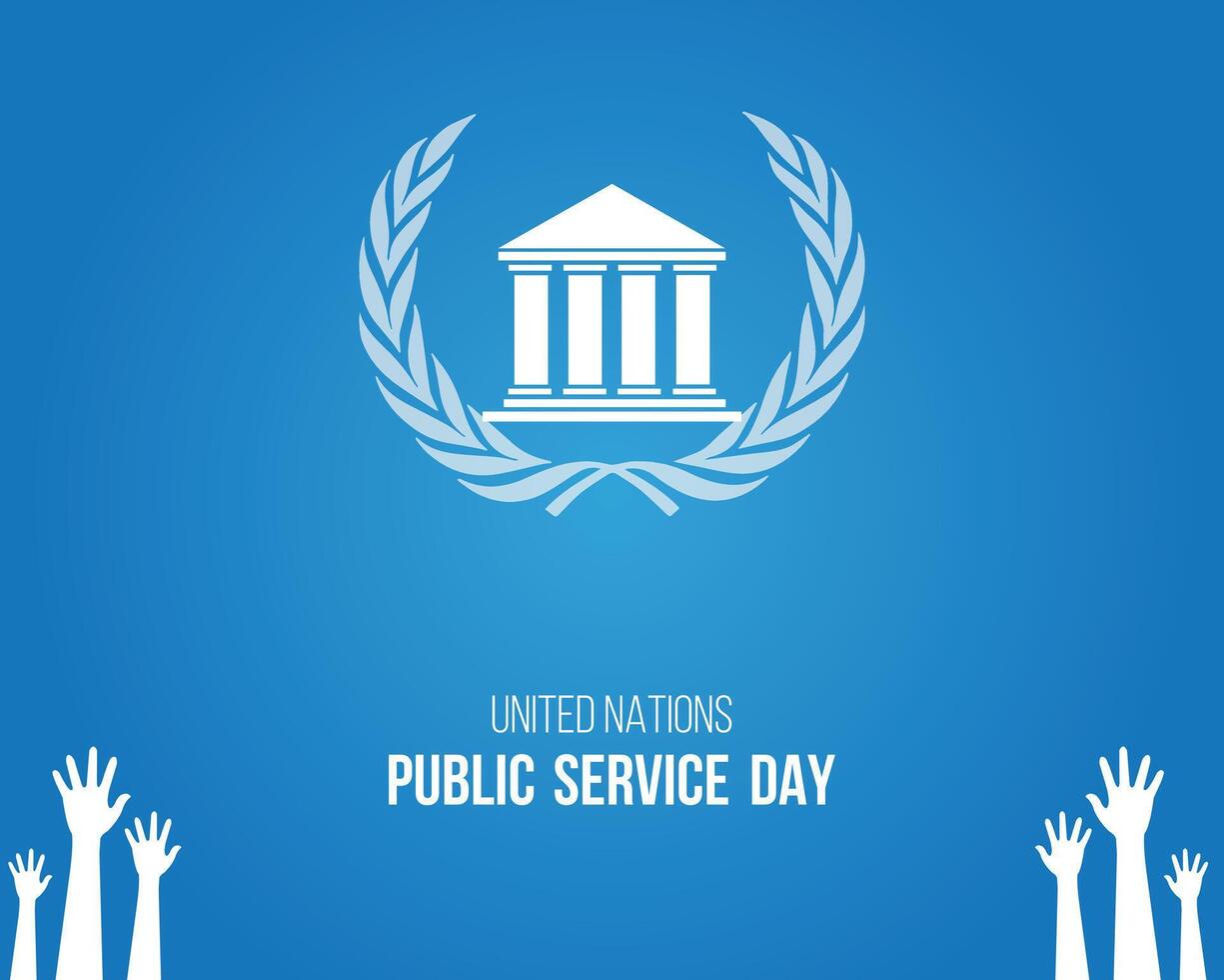 United Nations Public Service Day June 23 Holiday concept Template for background with banner card poster flat illustration flat design vector