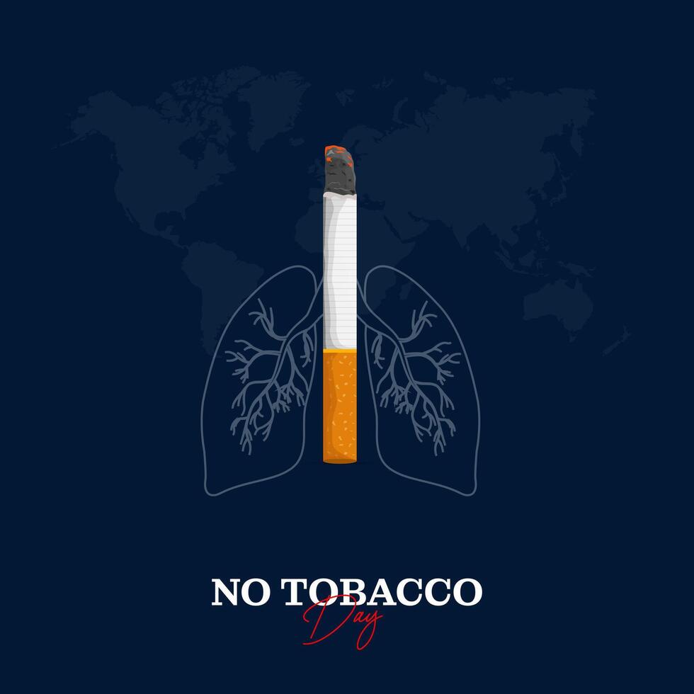 World Tobacco Day, No Smoking Day Social Media Poster Design vector