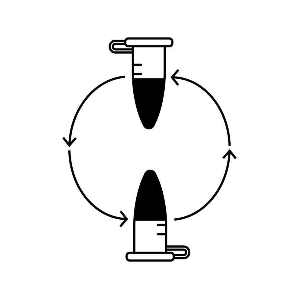 eppendorf tube with circle arrow, illustration of centrifuge process icon vector
