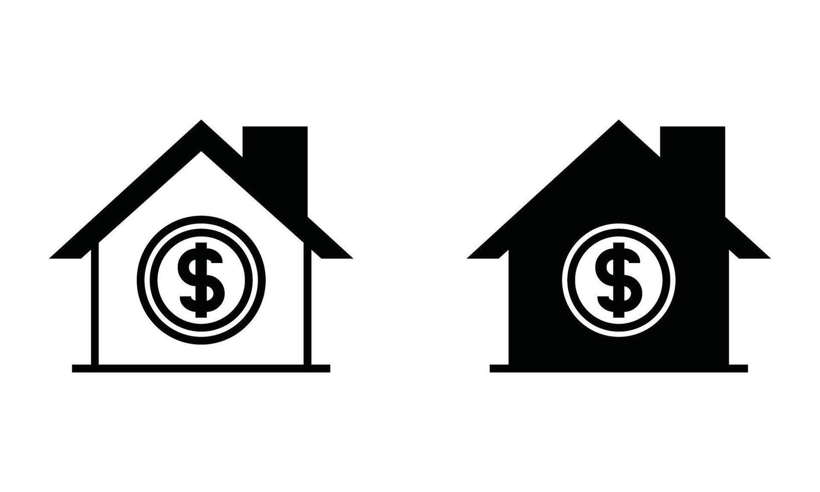 house with money, illustration of housing price and property investment icon vector