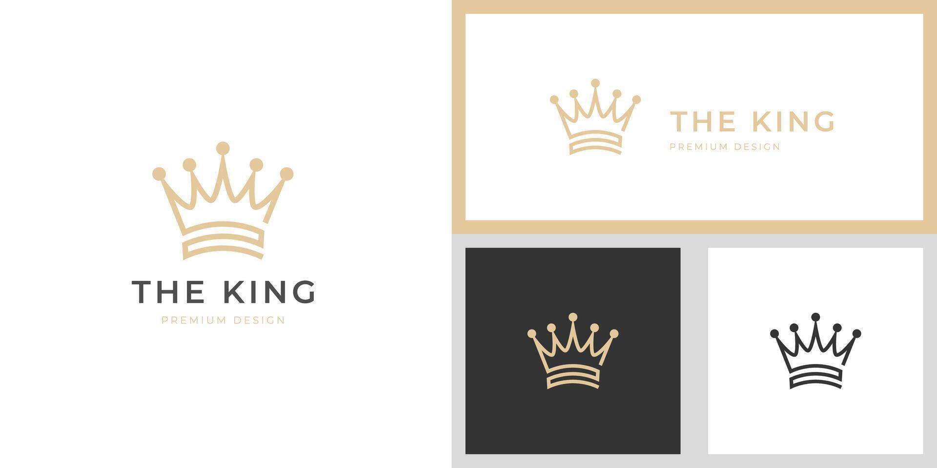 simple Crown Logo icon design for Royal King Queen abstract Logo symbol template. Geometric Logotype vector