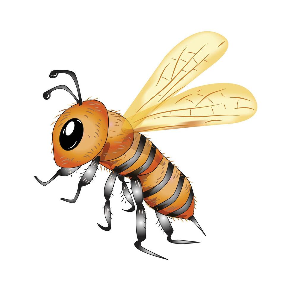 3D Bee Illustration vector