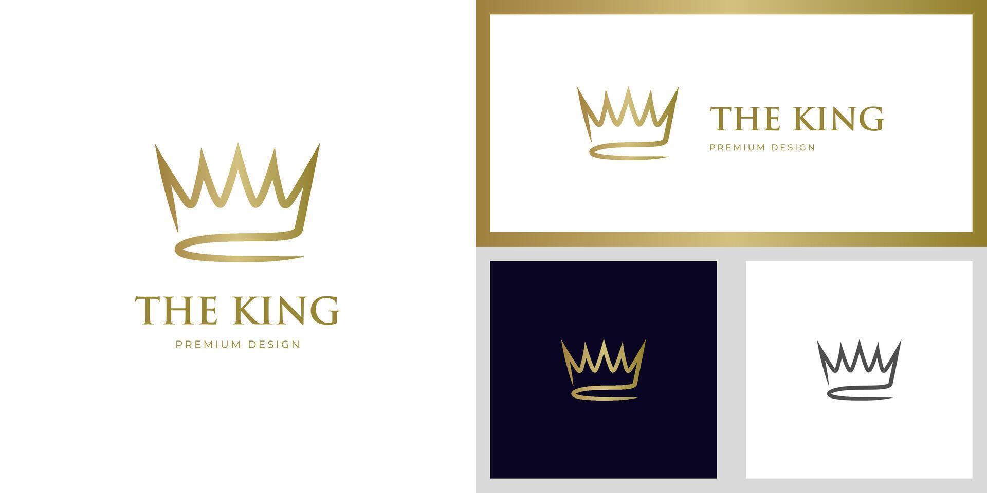 simple Crown Logo icon design for Royal King Queen abstract Logo symbol template. Geometric Logotype vector