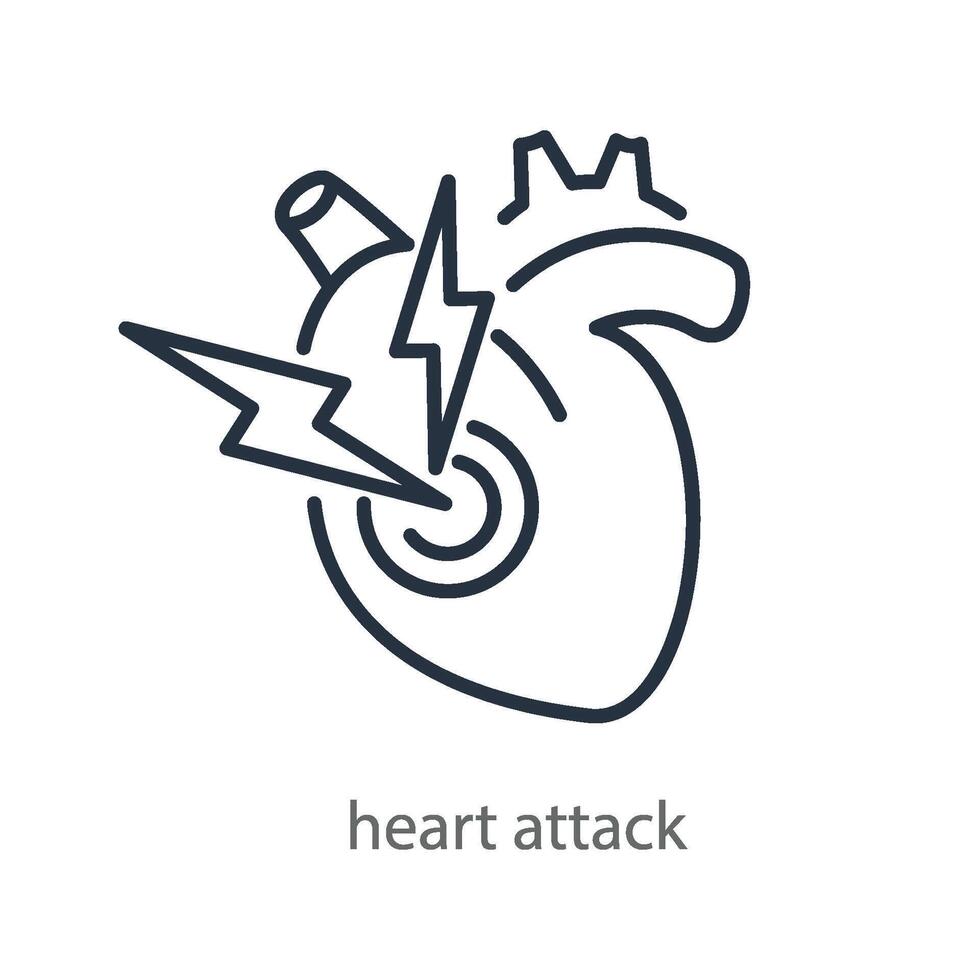 Heart attack icon. Disability concept. illustration on a white background. vector