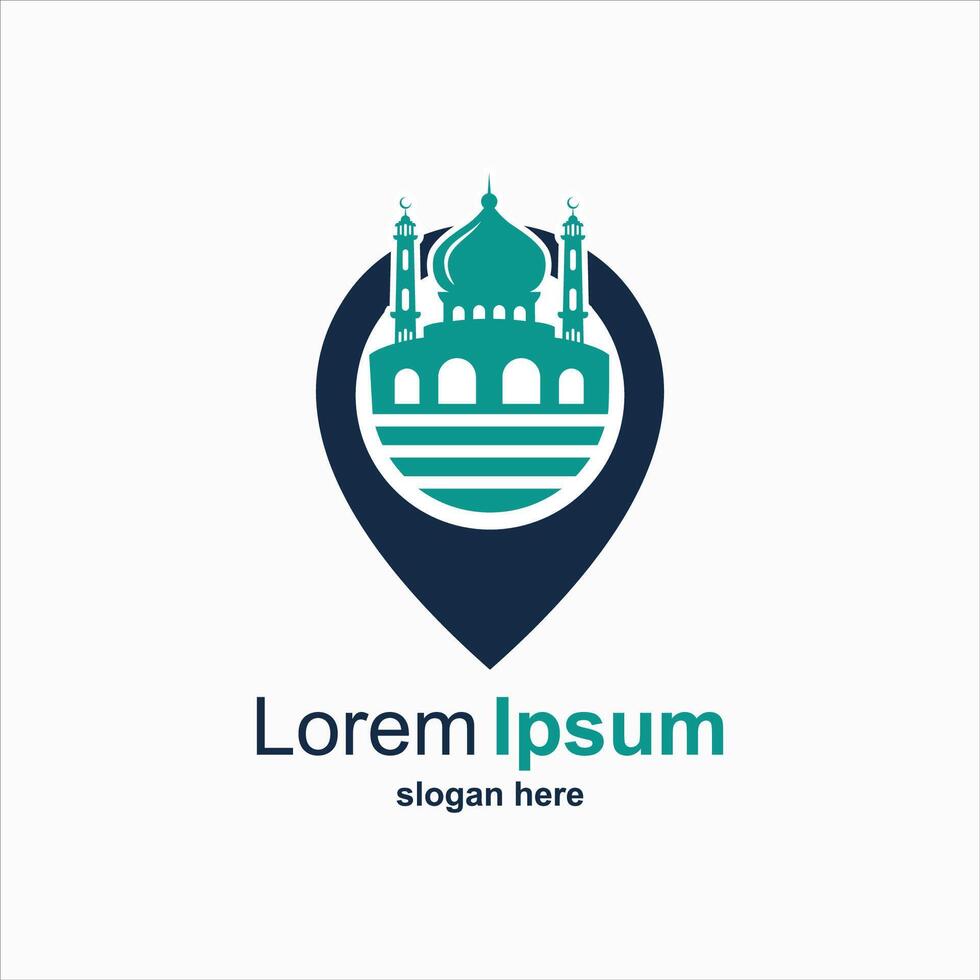 Mosque location icon logo design template vector