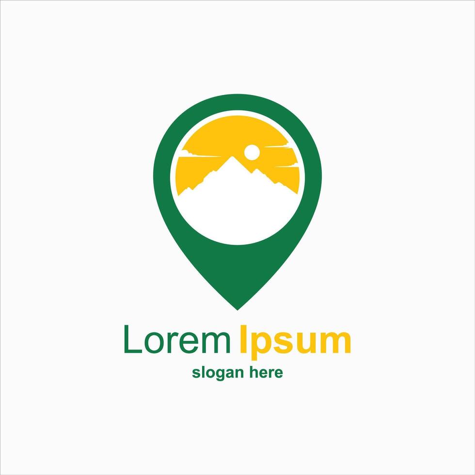 mountain location icon logo design template vector