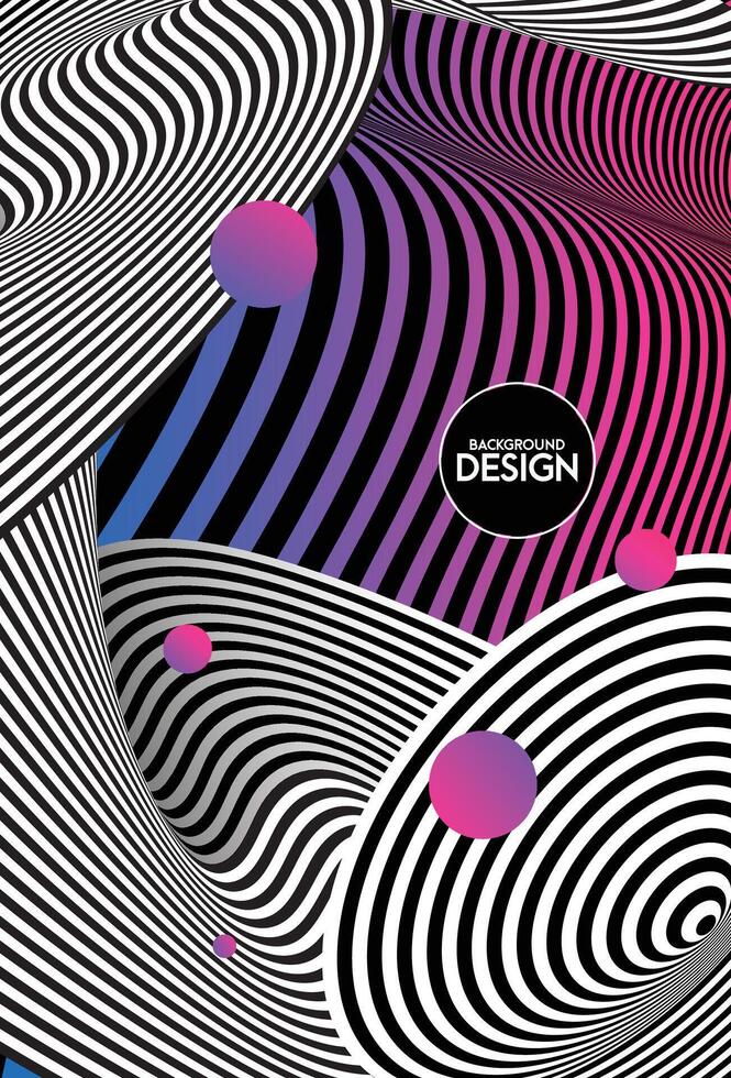 Colorful wave line style background design. vector
