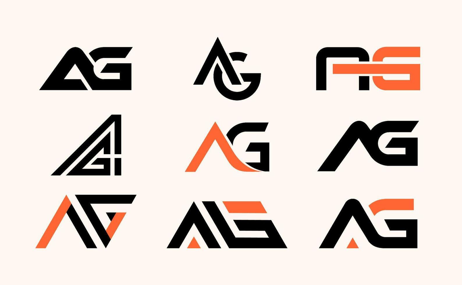 Letter AG logo icon abstract design vector