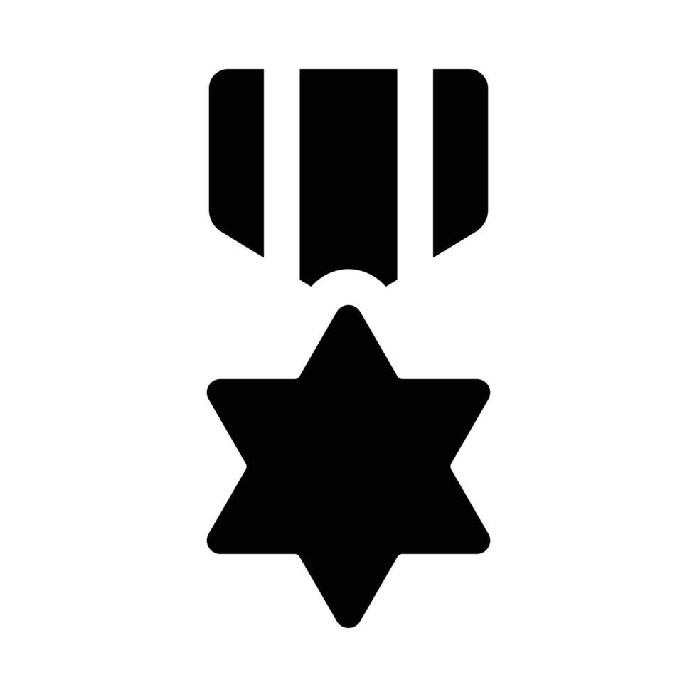 Simple Star Badge solid icon. The icon can be used for websites, print templates, presentation templates, illustrations, etc vector