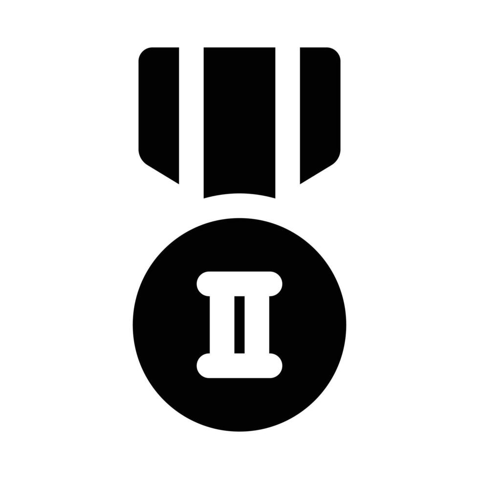 Simple Silver Medal solid icon. The icon can be used for websites, print templates, presentation templates, illustrations, etc vector