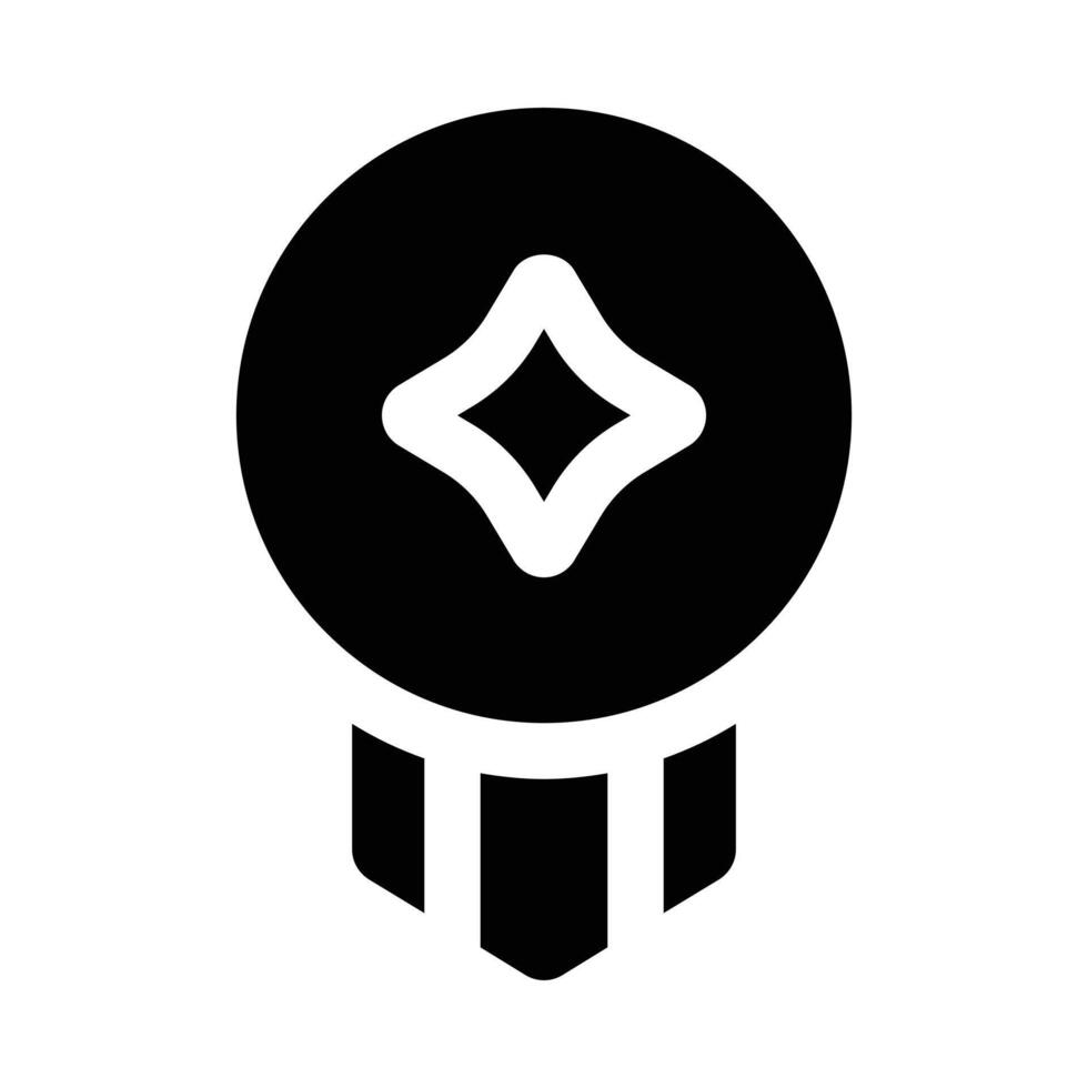 Simple Champion Medal solid icon. The icon can be used for websites, print templates, presentation templates, illustrations, etc vector