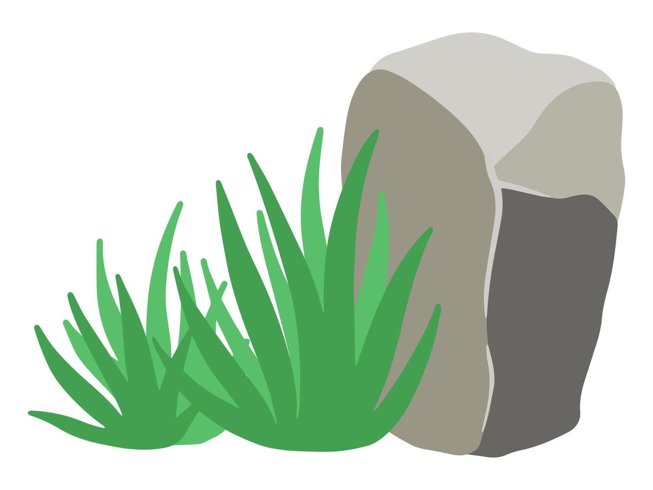 Large Stone with grass Illustration vector