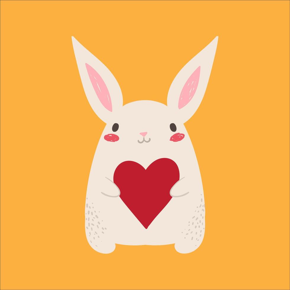 animals rabbit heart vector