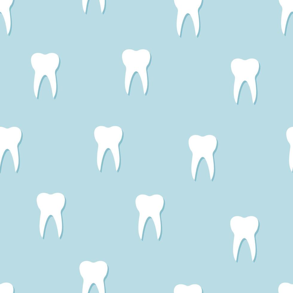 Seamless tooth icon pattern. illustration of a medical background for dentistry. vector