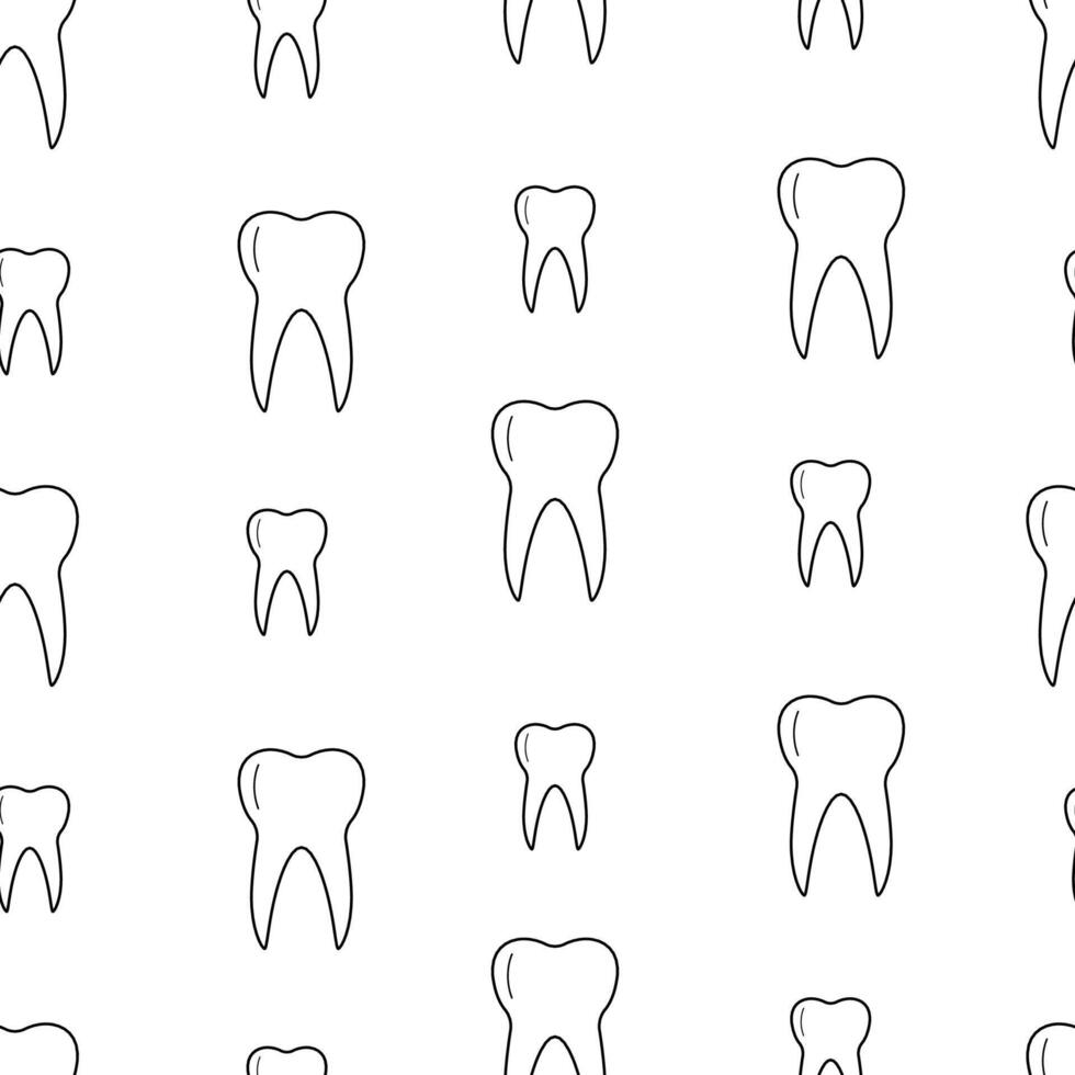 Seamless tooth icon pattern. illustration of a medical background for dentistry. vector