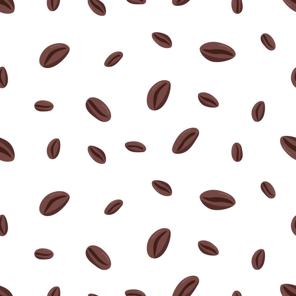 Seamless coffee concept pattern. illustration background of coffee beans. vector
