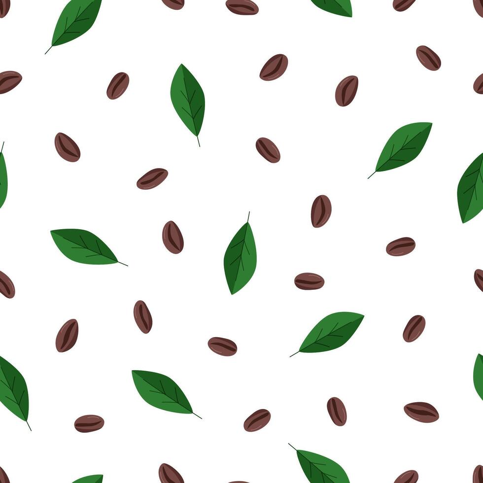 Seamless coffee concept pattern. illustration background of coffee beans. vector