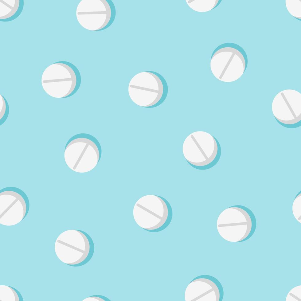 Seamless pattern with pills and capsules. illustration, medicine background, texture. vector