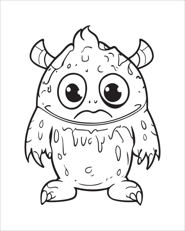 Monster Coloring Pages, Monster illustration vector