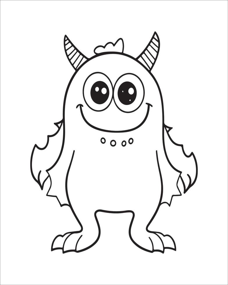 Monster illustration, Cute Monster coloring pages for kids vector