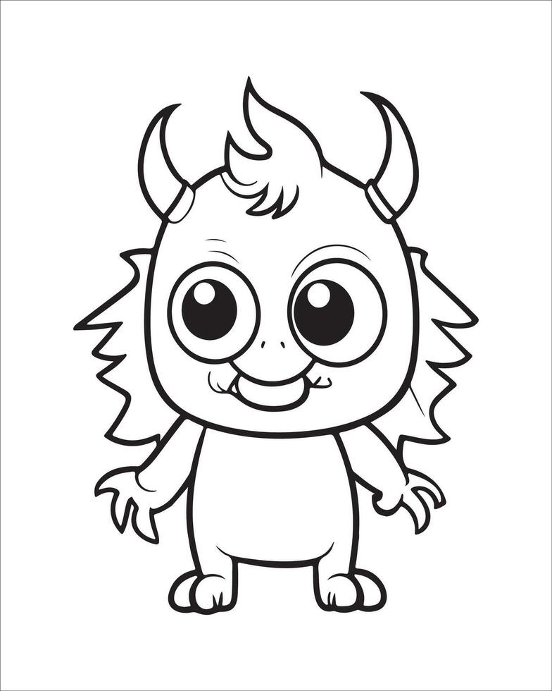 Monster Coloring Pages, Monster illustration vector