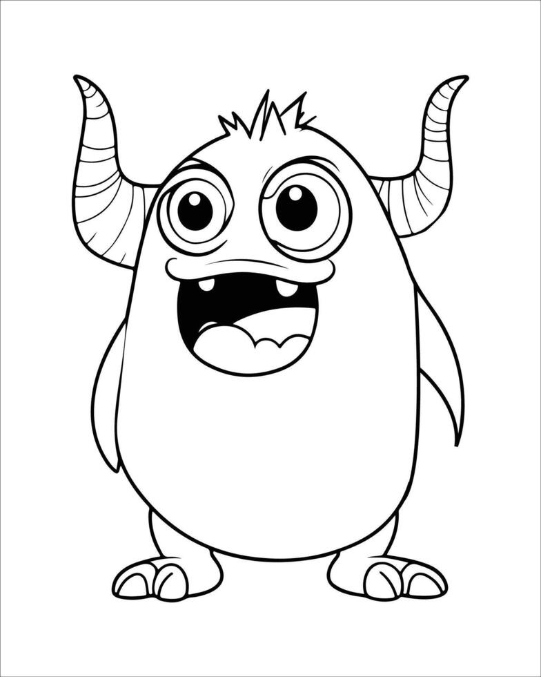 Monster Coloring Pages, Monster illustration vector