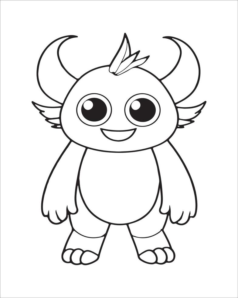 Monster illustration, Cute Monster coloring pages for kids vector