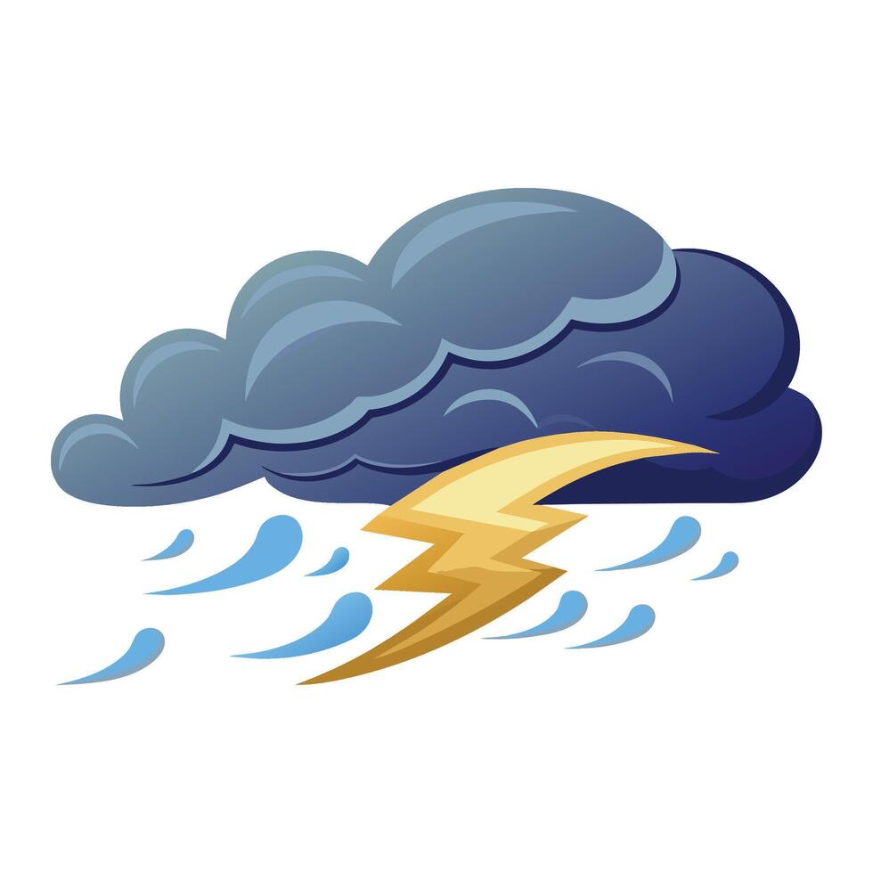 Cut-out storm clouds weather flowing, flat illustration vector