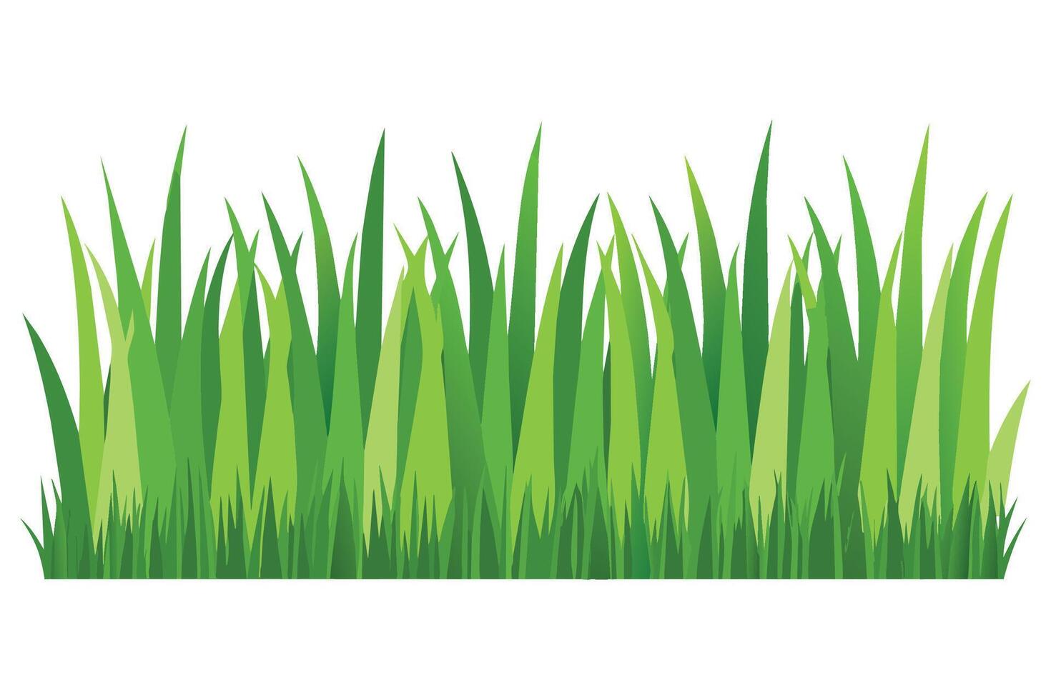 Meadow green grass row horizontal, flat illustration. vector