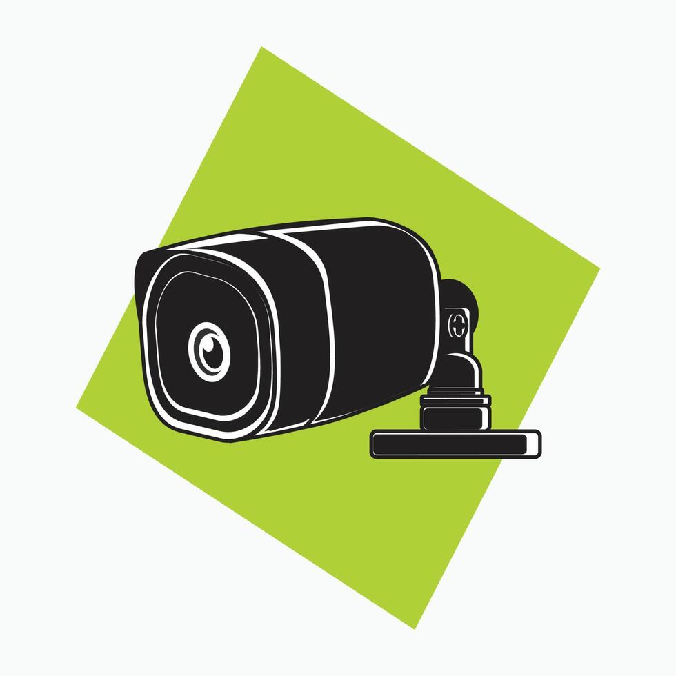 square shaped CCTV - silhouette icon, symbol, cartoon logo for security system vector