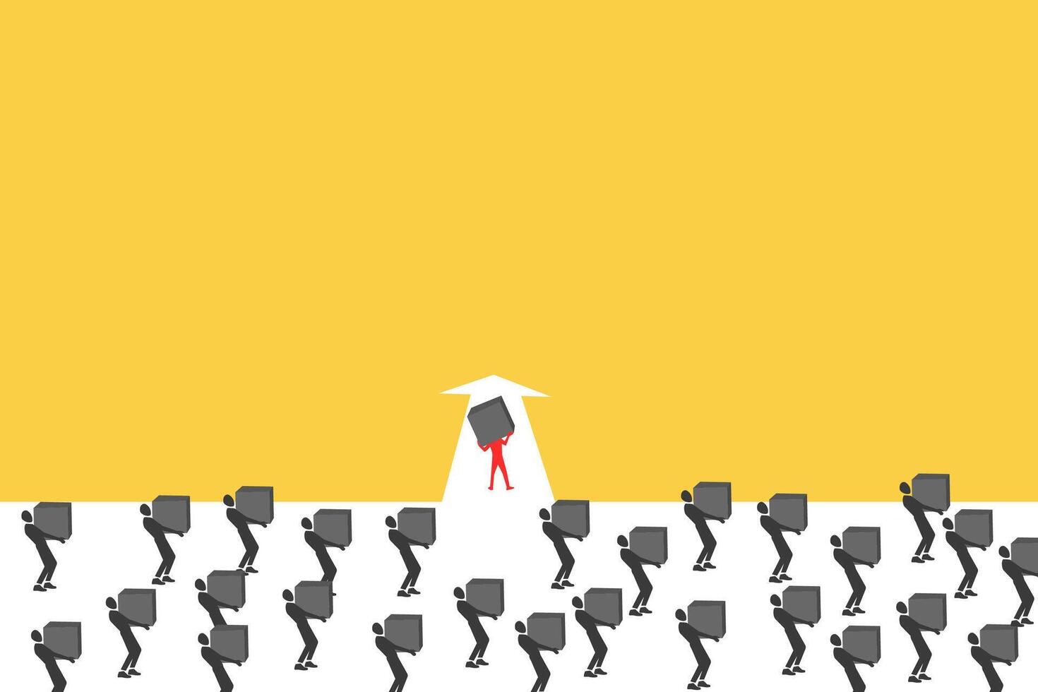 Business man take a new path with box for business opportunities. Symbol of future, leadership different business routes, career opportunity success. vector