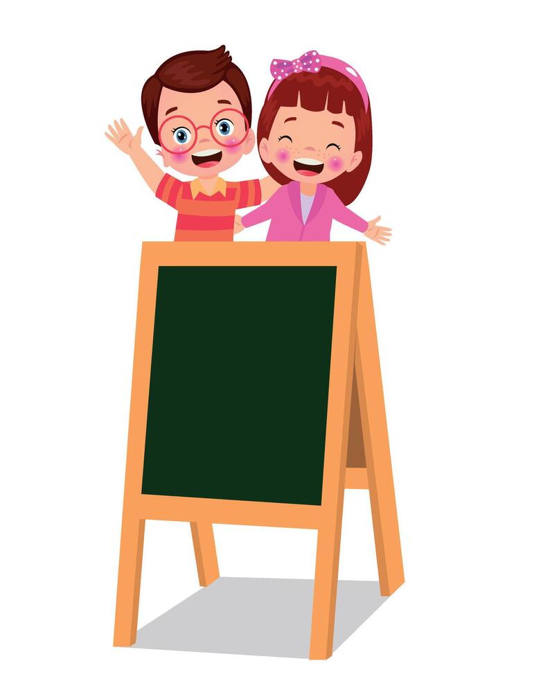 illustration of students in different postures vector