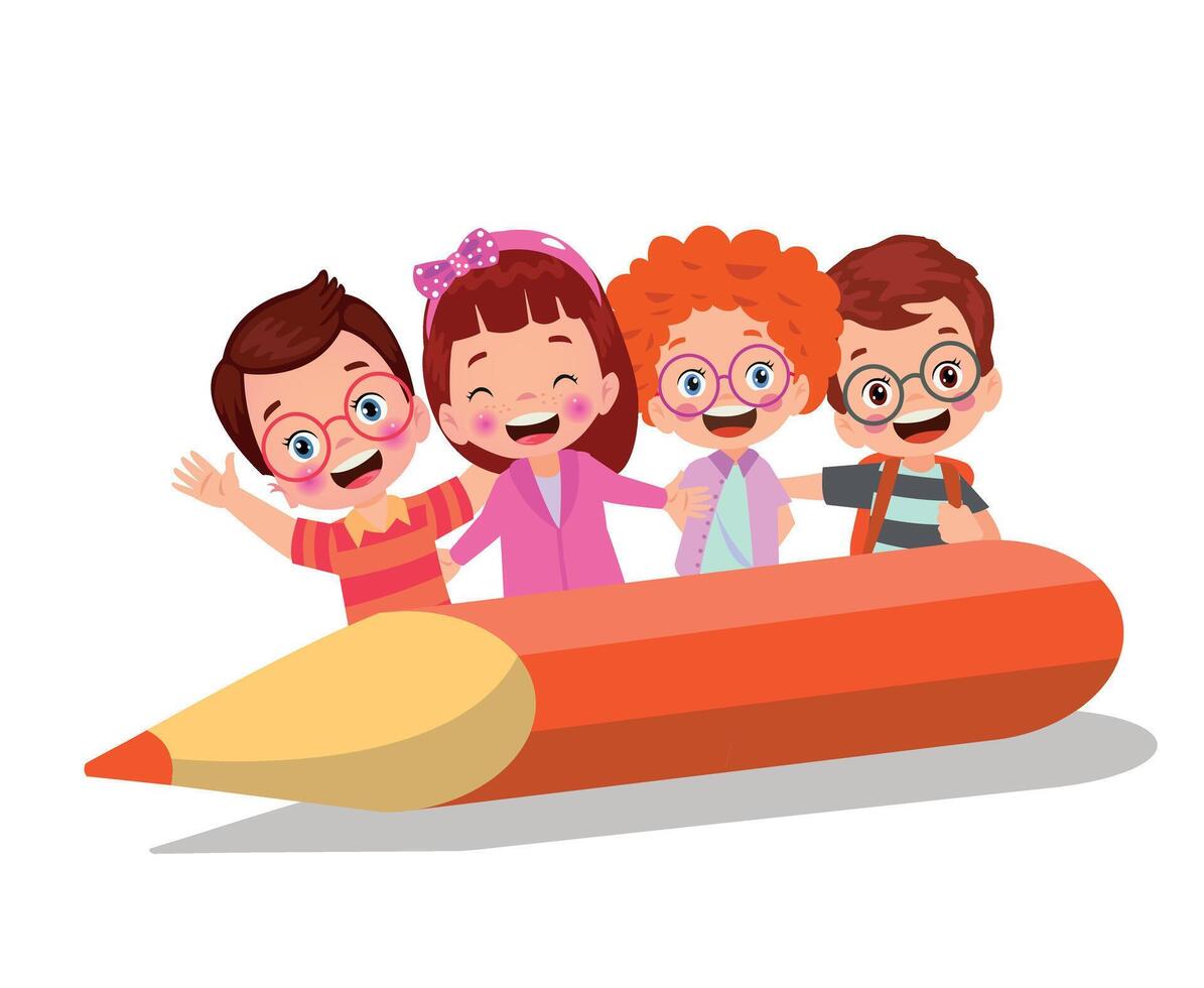 illustration of students in different postures vector