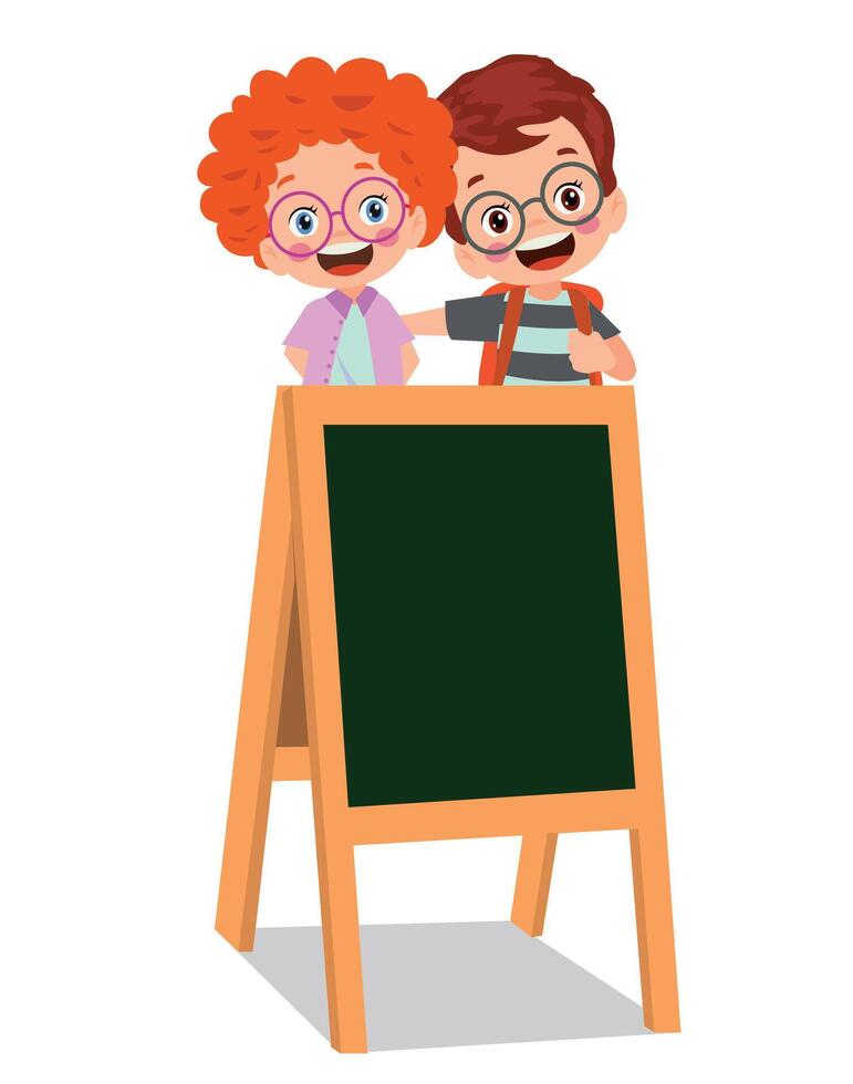 illustration of students in different postures vector