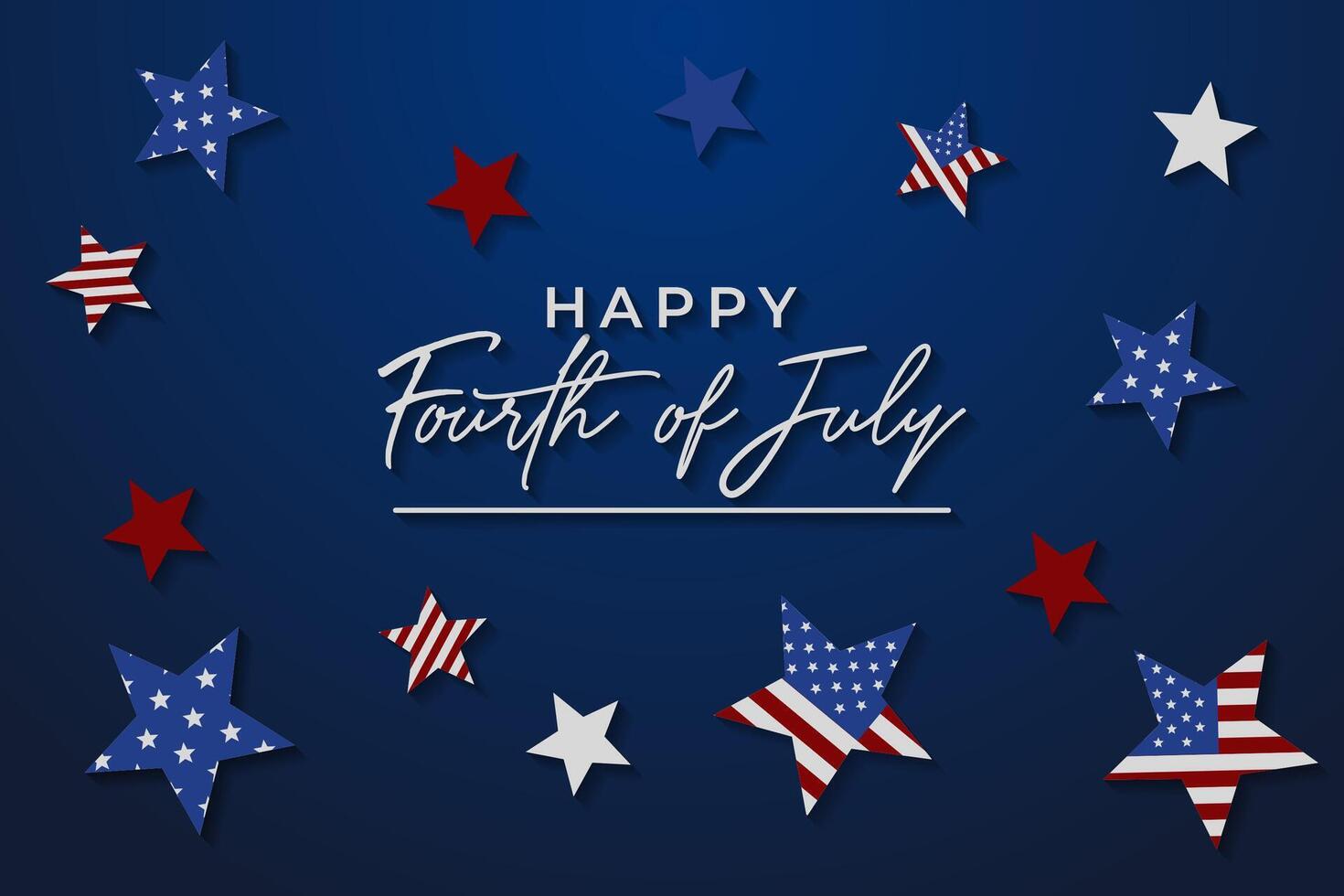 Happy 4th of July Banner Background Illustration. vector