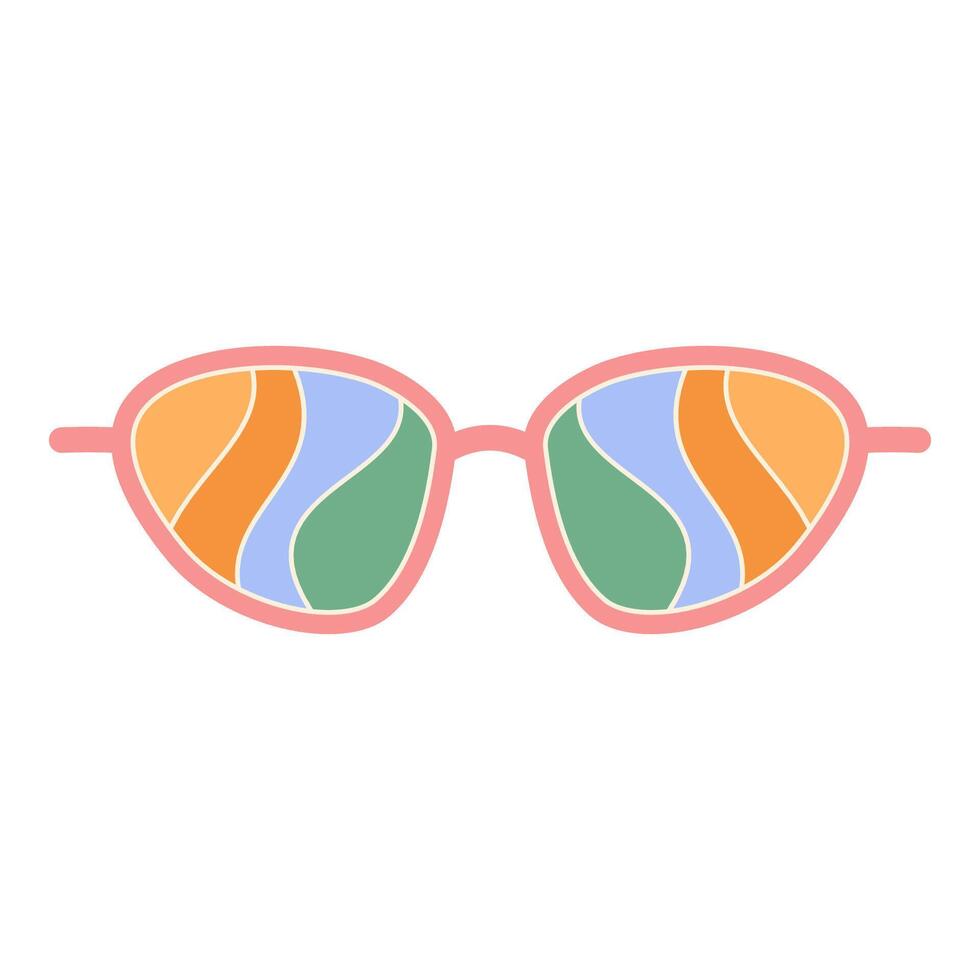 Hipster glasses flat element. Sunglasses trendy fashion. Stylish glasses in modern and creative style. Sunglasses modern design cartoon style. vector