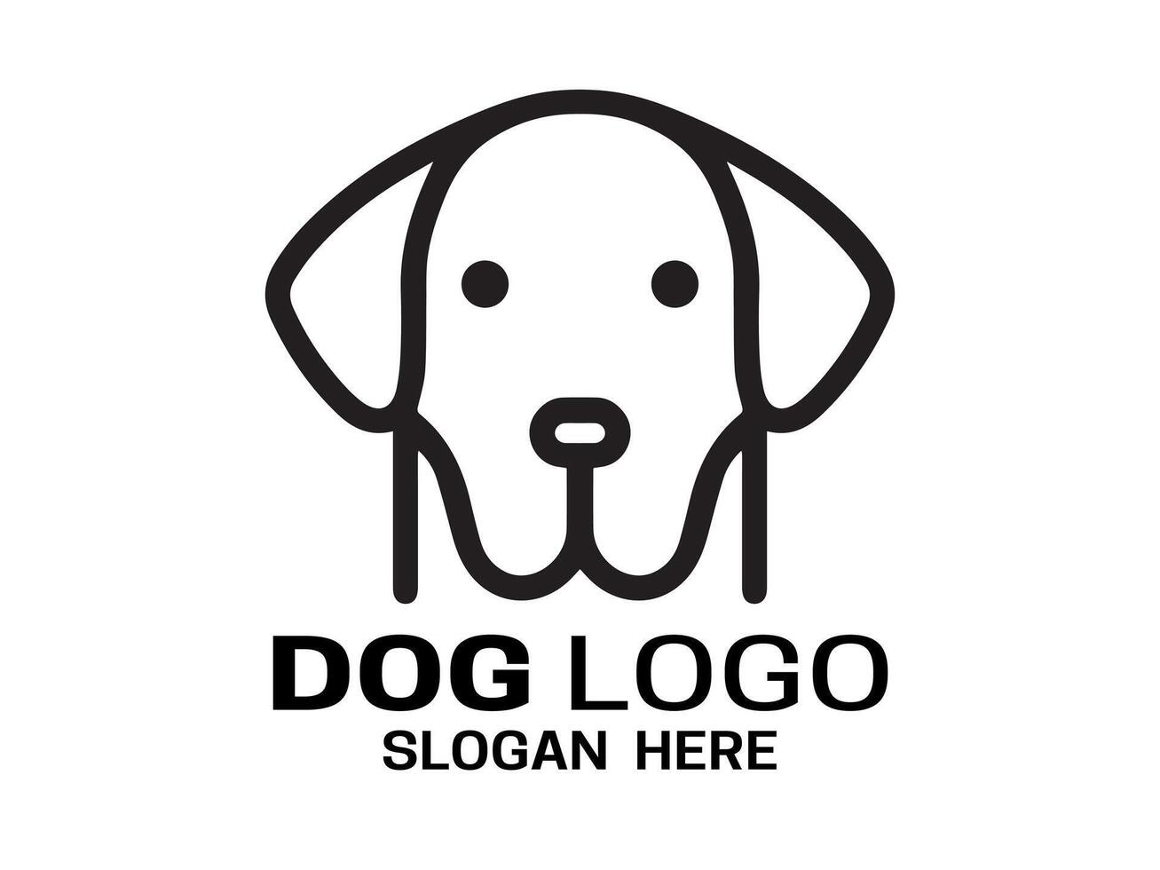 Minimalist outline dog logo icon template vector