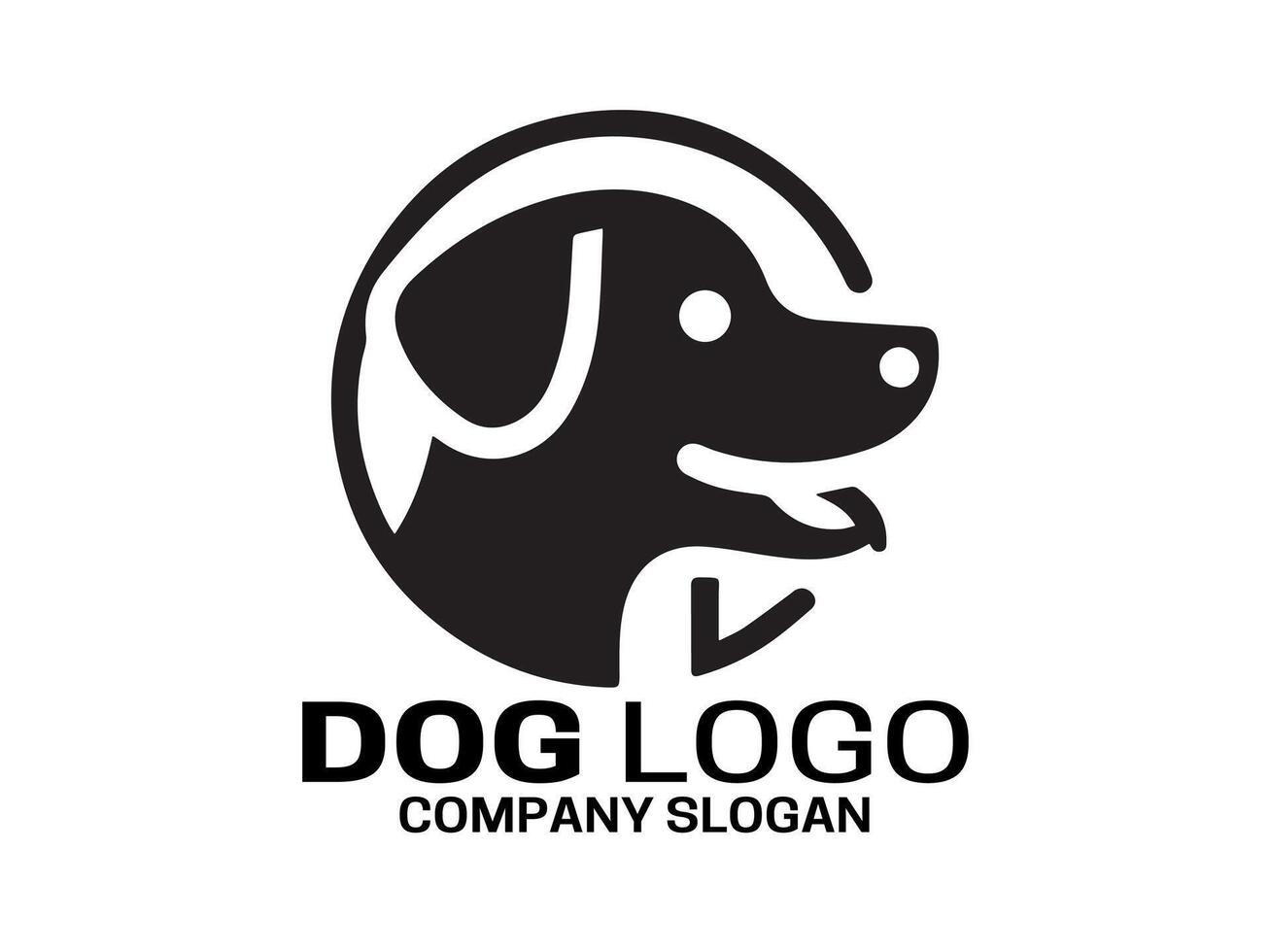 Dog Head Logo Template. vector
