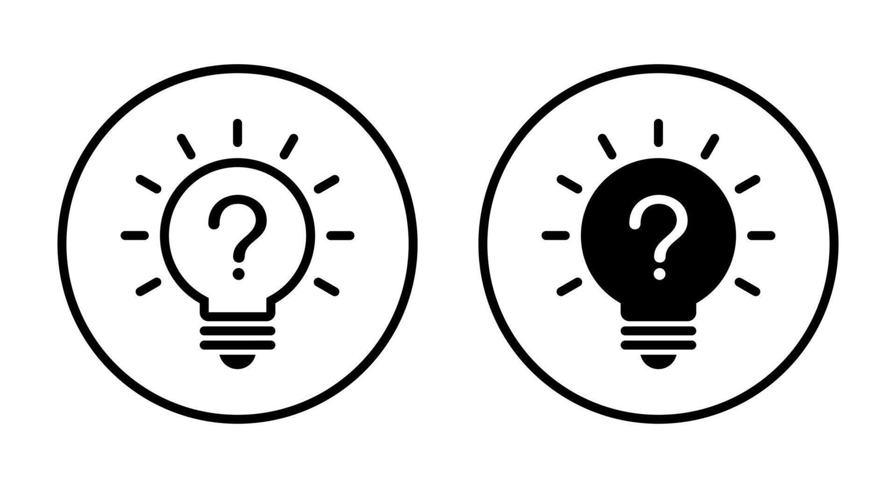 Question mark bulb icon on circle line vector