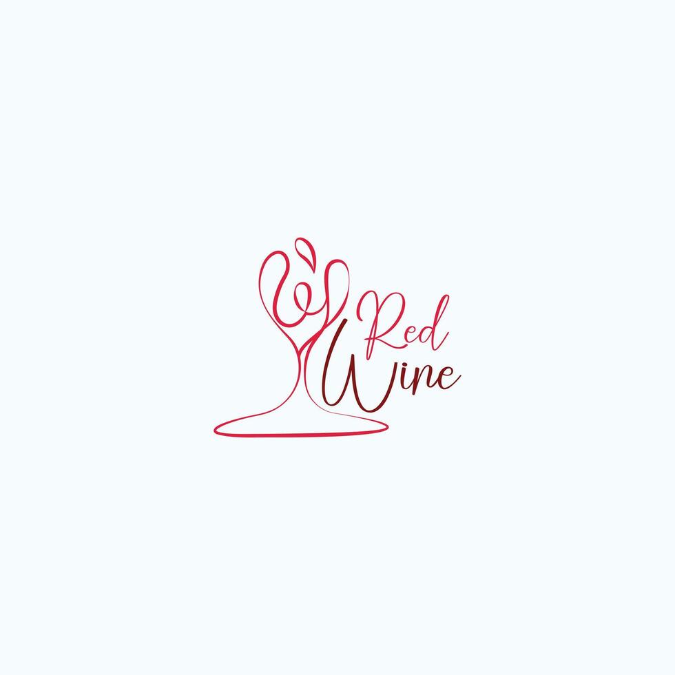 line illustration of wine glass icon for logo vector