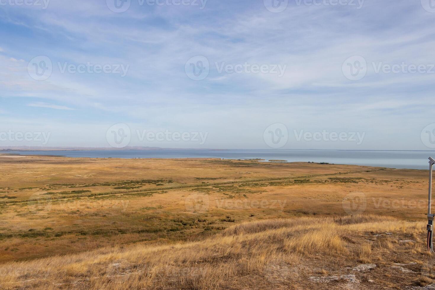 Landscape photo from the view at the top of The Enisala Medieval Fortress near Jurilovca in Tulcea, Romania.