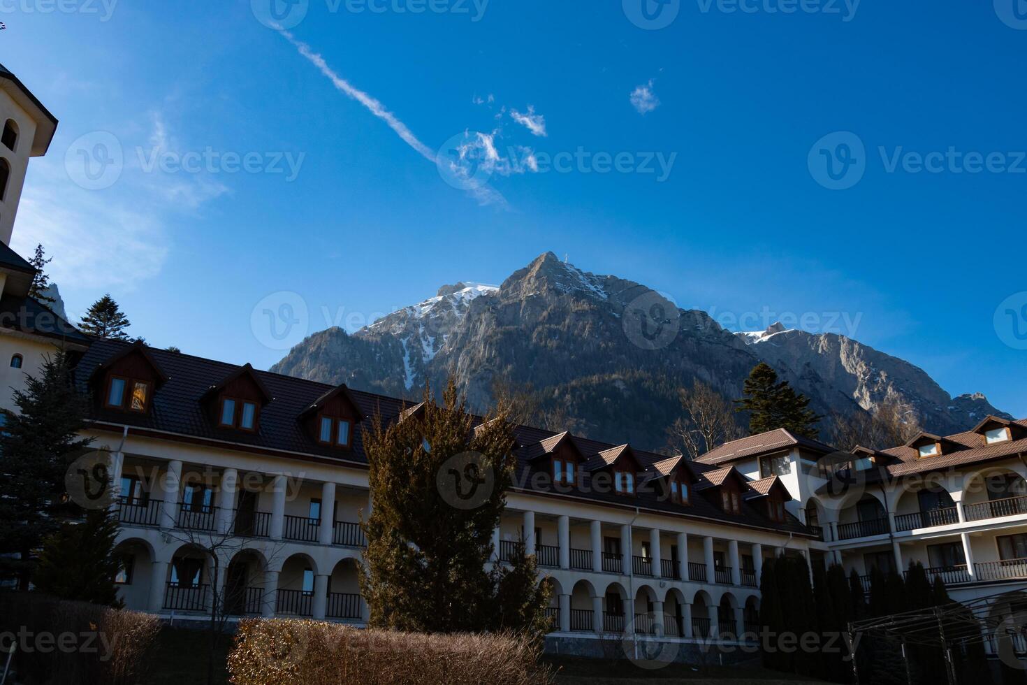 Landscape photo with gorgeous mountain view from a monastery