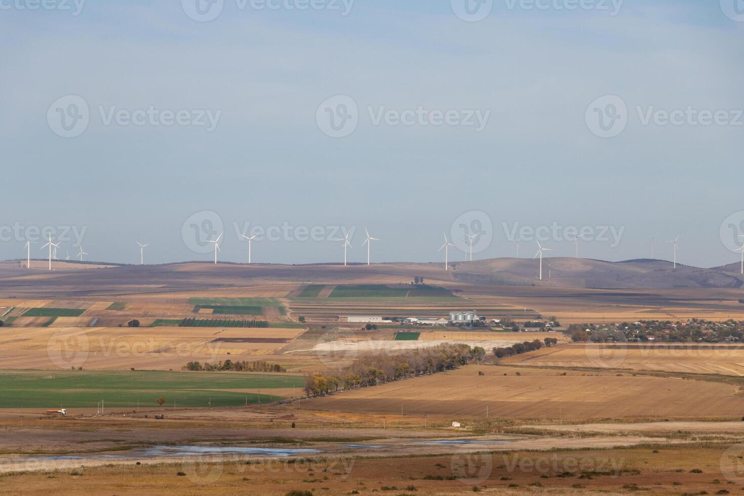 Landscape photo from the view at the top of The Enisala Medieval Fortress near Jurilovca in Tulcea, Romania.