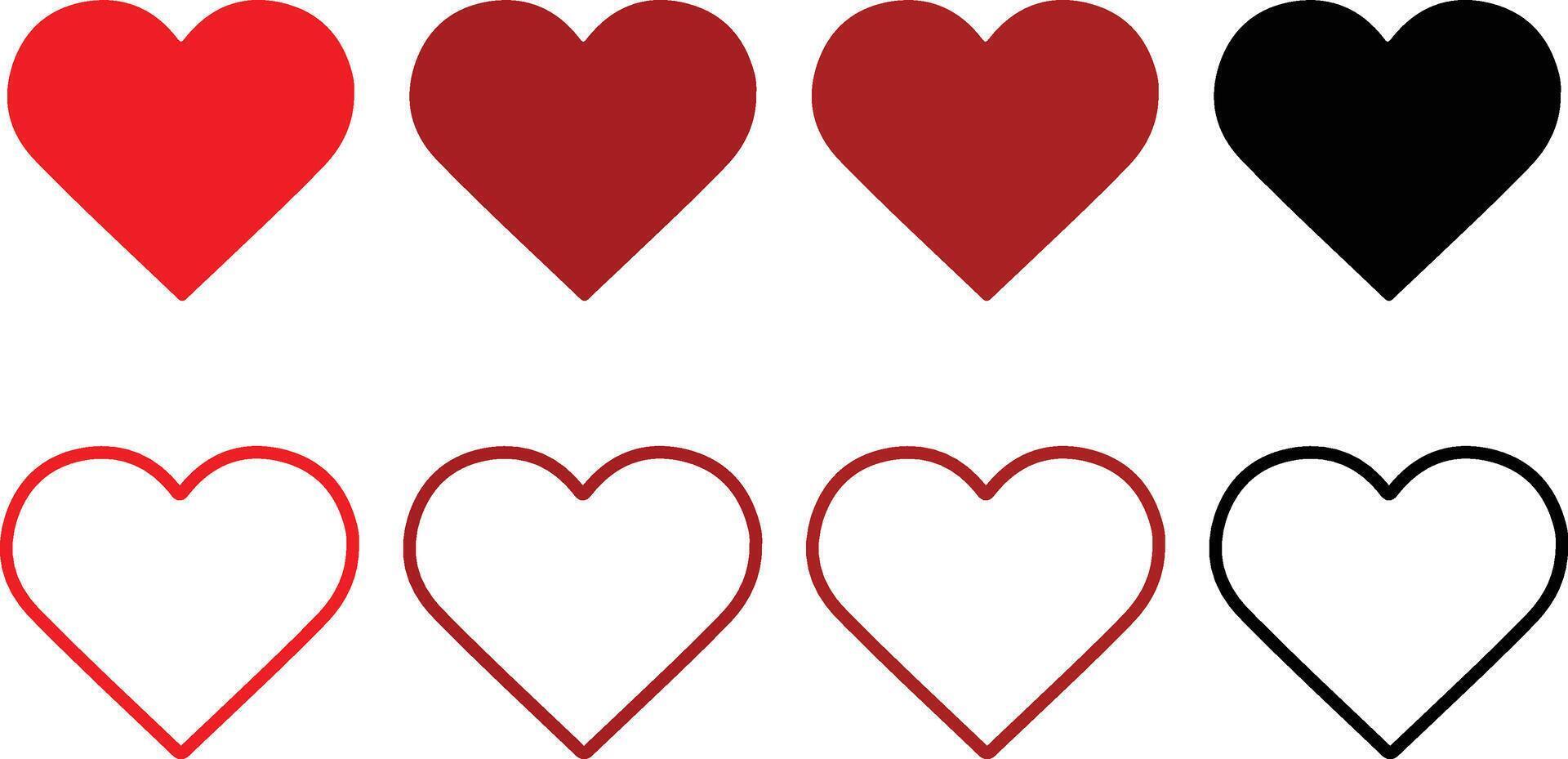set of hearts illustration vector