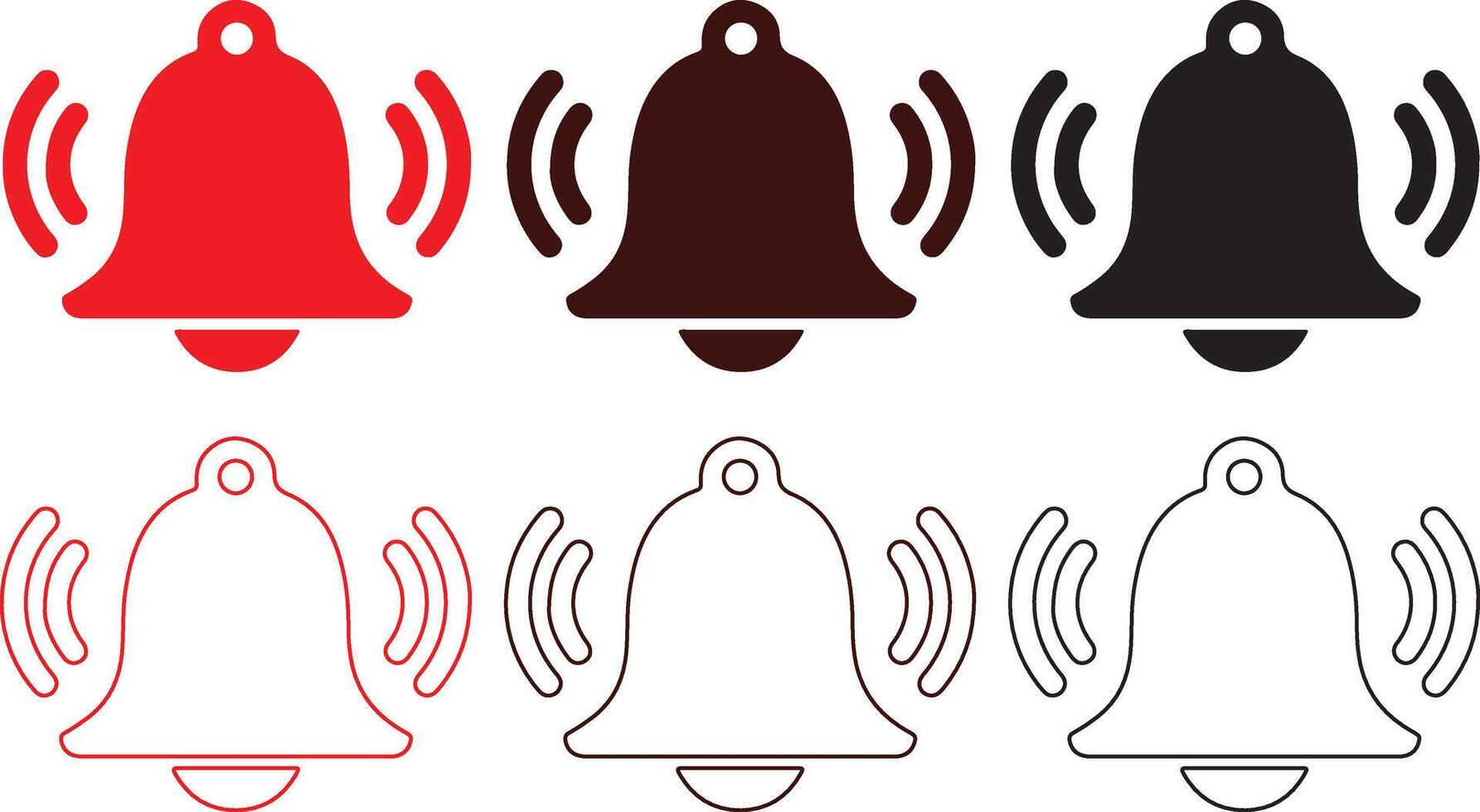 Alarm sound signal icons isolated on white background eps 10 vector