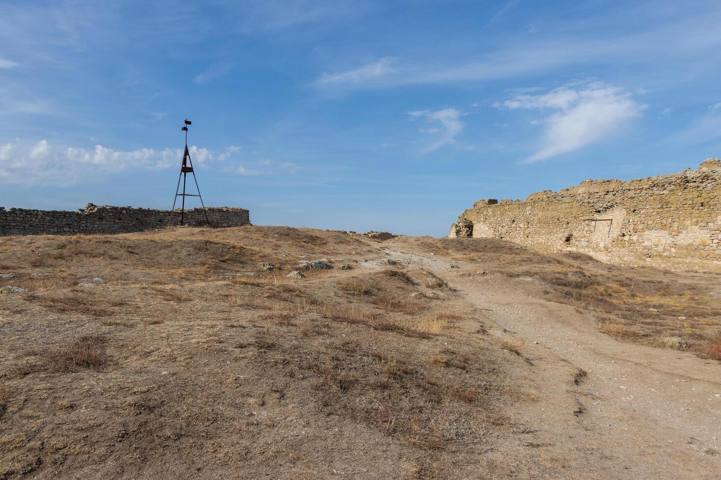 Landscape photo from the view at the top of The Enisala Medieval Fortress near Jurilovca in Tulcea, Romania.