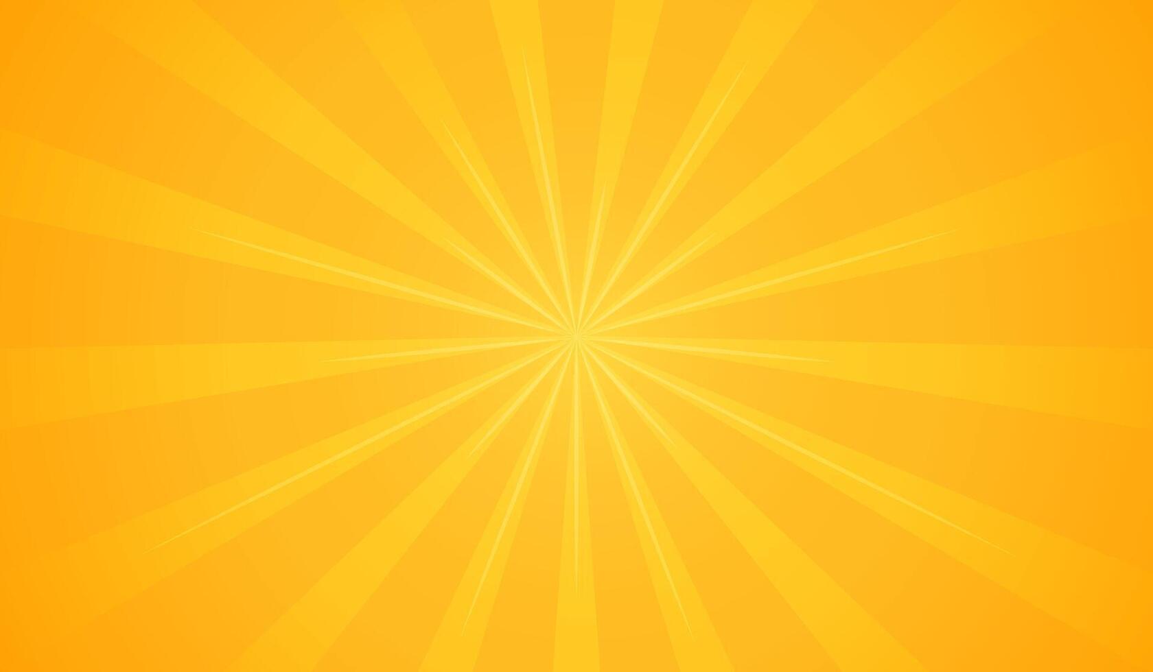 Bright yellow background with sun rays. Banner sunny color. illustration of glowing star vector